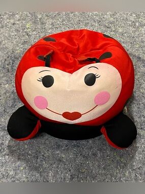 Moshi Plumpeez Lady Bug Plush Stuffed  Microbead Foam Bead Toy Very Rare Vintage
